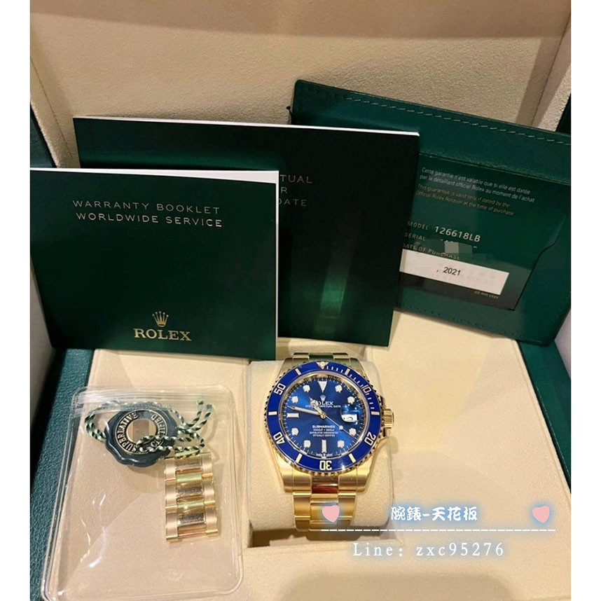 Rolex 勞力士 126618Lb 藍面 黃K金 陶瓷圈 21年 新卡 水鬼 藍水鬼 99新 3235腕錶