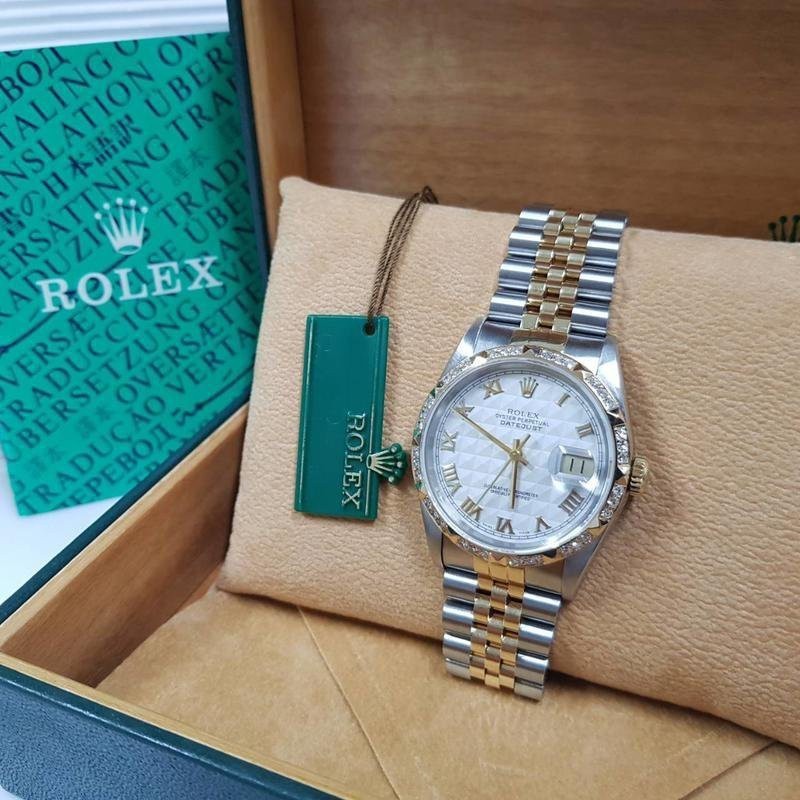 ROLEX勞力士 蠔式半金 16233 錶徑36mm自動機械 羅馬菱格面盤 精鑲鑽石錶圈 大眾當舖 編特價*出售