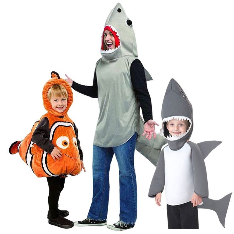 百凡臻選六一可愛兒童節海洋動物鯊魚寶寶服裝幼兒鯨魚白鯊海豚卡通表演服