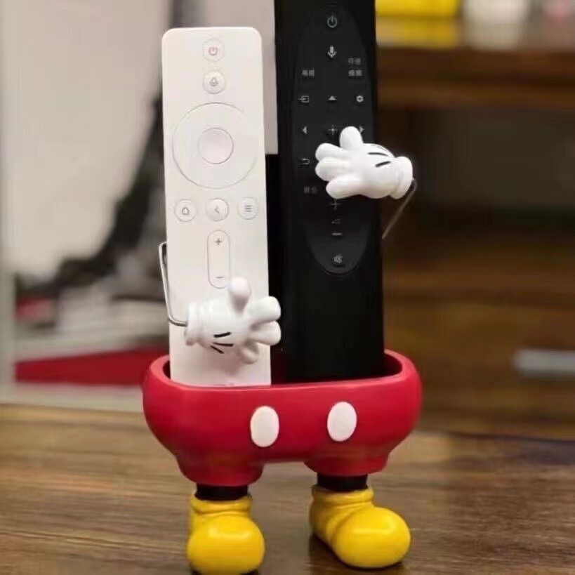 【新款好物】可愛米奇遙控器收納 手機支架 新款米老鼠多功能桌麵擺件 放置架裝飾