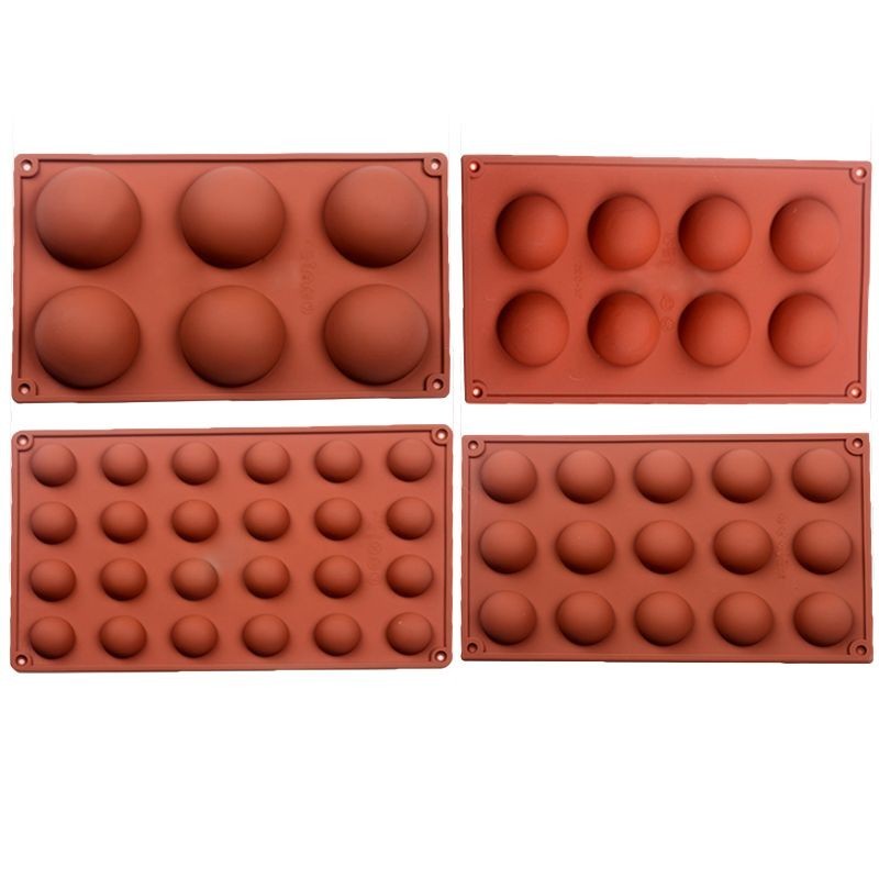 新式餐廚工具 6連8連15連24連半圓形慕斯蛋糕模小半圓半球形巧克力造型硅膠模具