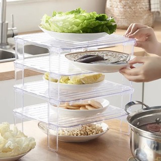 🚩冰箱分層置物架內部廚房用品家用隔層放菜盤子支架剩菜碗架調料瓶分隔收納架