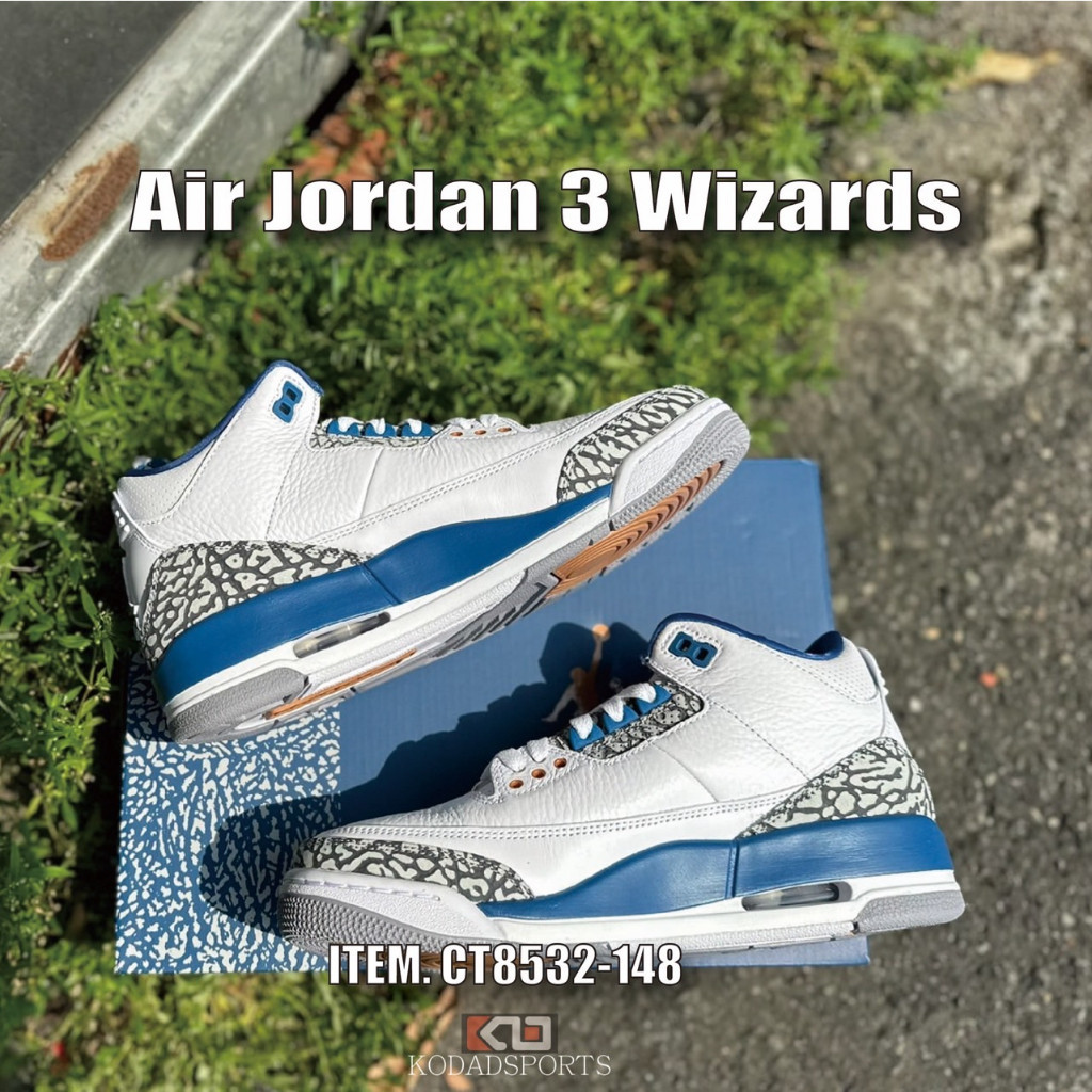 {正品}Air Jordan 3 Wizards DM0967-148 CT8532-148 AJ3 白藍 籃球鞋
