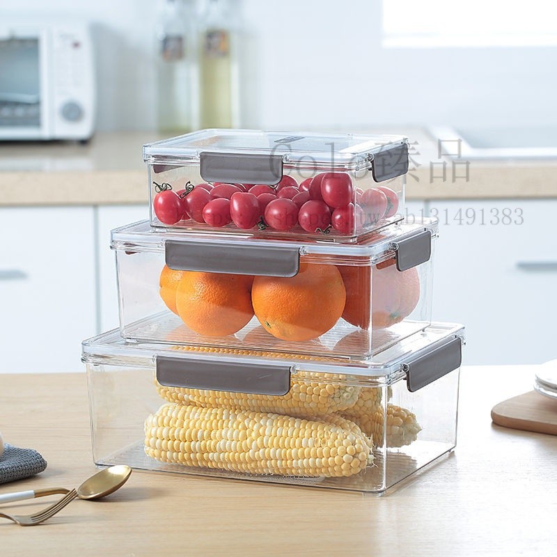 家用透明冷凍密封盒收納盒冰箱專用大容量沙拉水果便當盒子