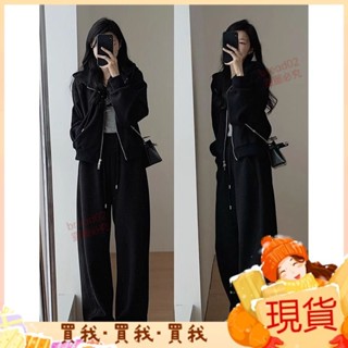 2024新款💝夏季套裝女 春秋款 美式套裝女 顯瘦薄款美式運動外套兩件套裝女ins風全套 韓版套裝女