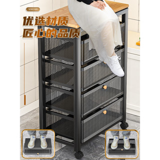 【新品】廚房菜籃子置物架 家用移動落地式多層果蔬收納筐多 功能微波爐架子