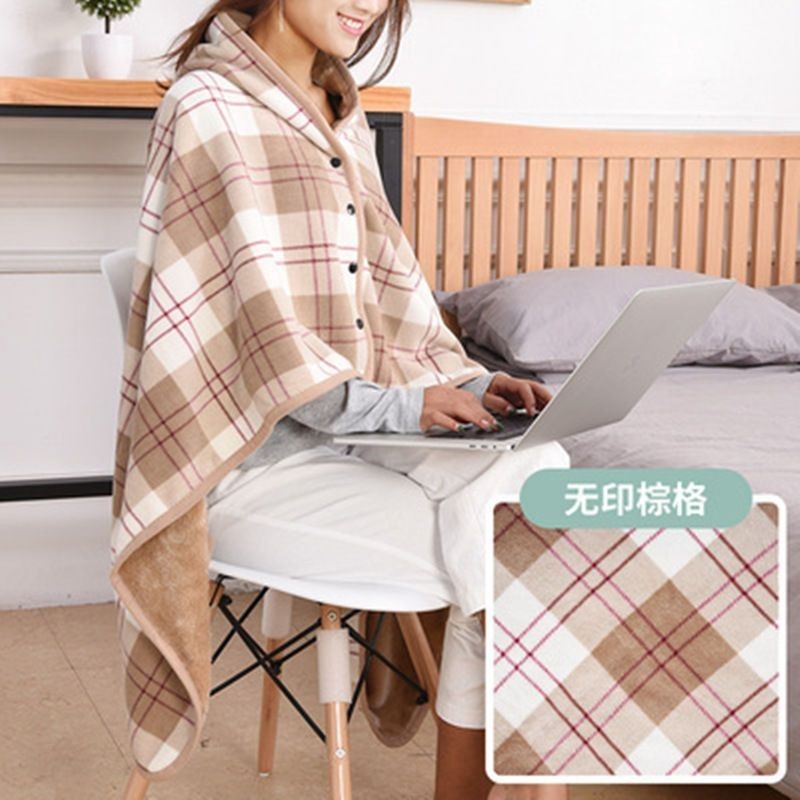 台灣出貨✨多功能保暖披肩加厚蓋腿小毛毯辦公室蓋毯午睡毯午休毯蓋腿懶人毯