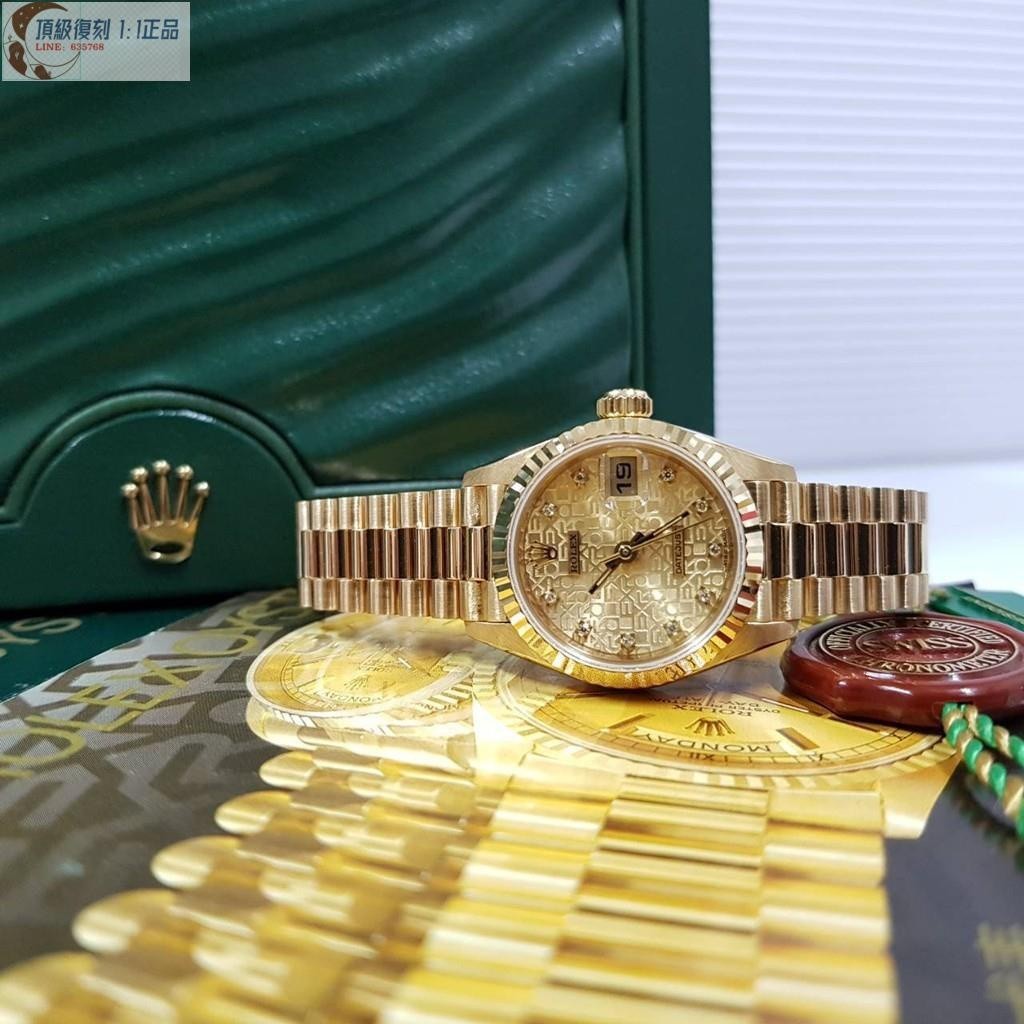 高端 ROLEX勞力士69178蠔式18K金錶盒證雙吊牌自動上鍊紀念金十鑽面盤錶