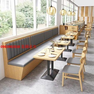 （訂金價格）靠墻卡座沙發定製小吃店餐飲桌椅組合飯店奶茶店咖啡廳雙人沙發