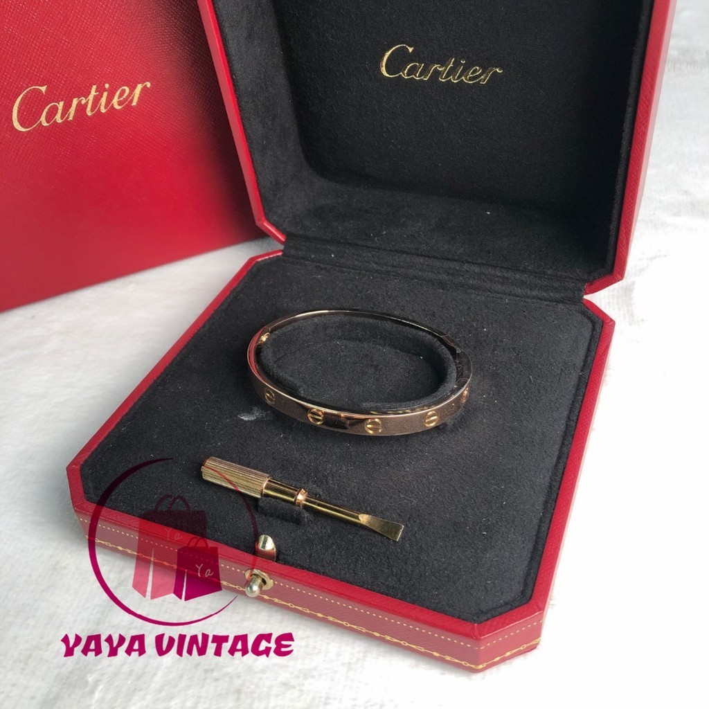 現貨二手 Cartier 卡地亞手鐲 手鍊 手環 love系列 寬版手鐲 17號 無鑽