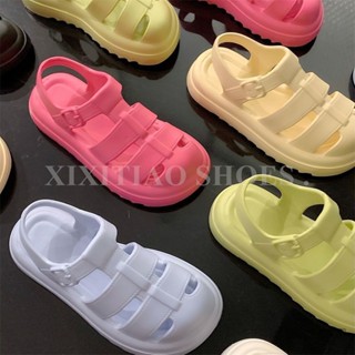 【有統編】厚底羅馬鞋女 細細條 ins潮簡約夏季網紅增高休閒/百搭包頭涼鞋 包頭涼鞋 平底涼鞋 涼拖鞋 洞洞鞋 多#6