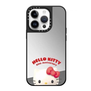 限量原廠 免運特賣CASTIFY鏡面黑框亞克力凱蒂貓探頭適用iPhone16 15 14 13Promax蘋果磁吸手機殼