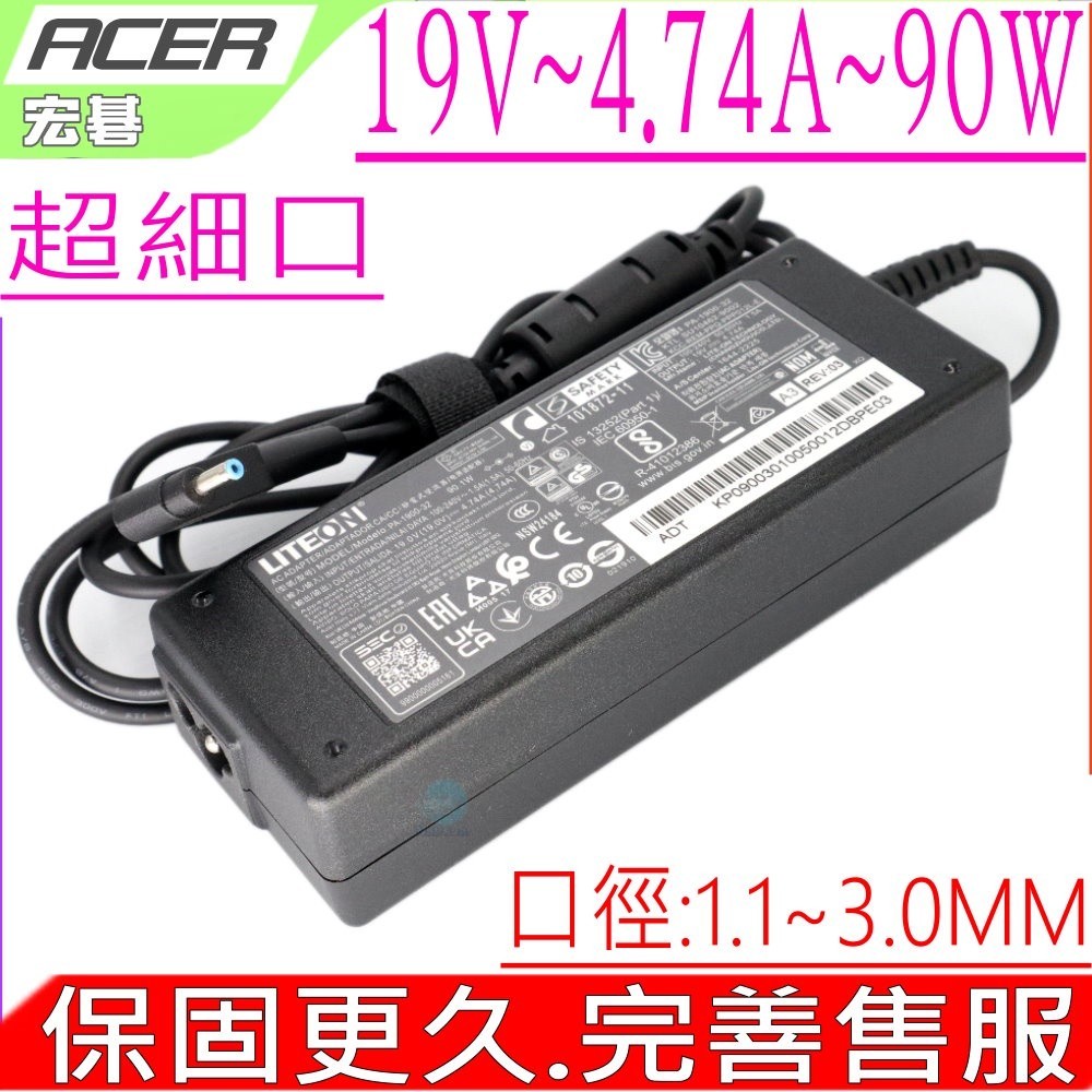 ACER 19V 4.74A 適用 細頭-宏碁 90W SWIFT SFX14-41G SFX16-51G N20C12
