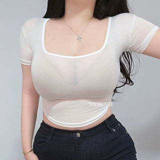 150公斤大碼胖mm韓版氣質時尚甜辣妹方領百搭遮肚顯瘦短袖T恤女上衣 大碼女裝 性感上衣 涼感透氣上衣 大碼上衣