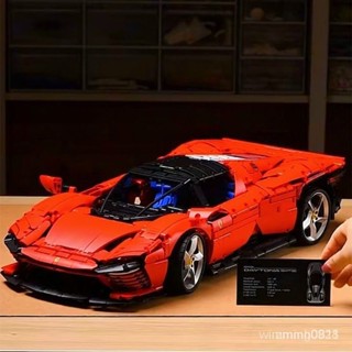 🔥跑車模型 相容樂高 汽車模型 法拉利跑車 積木 賽車 機械組 Daytona SP3 lego 跑車 模型 擺件 裝飾