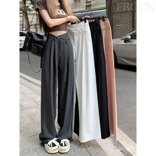 【FROCK】灰色垂感西裝褲高腰顯瘦設計感休閒闊腿褲直筒長褲 哈倫褲 女生長褲 直筒褲 西裝長褲 西褲