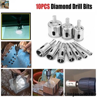 熱銷~10Pcs金剛石塗層鑽頭6-30mm瓷磚大理石玻璃陶瓷開孔器電動工具鑽頭
