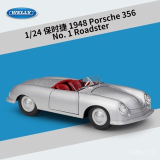 【閤金車模】威利WELLY1:24 1948保時捷 356 No. 1 Roadster模擬閤金汽車模型