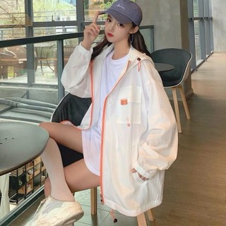 【實拍精選外套】連帽防曬衣女2023春夏新款防紫外綫韓版寬鬆戶外薄款外套女風衣潮