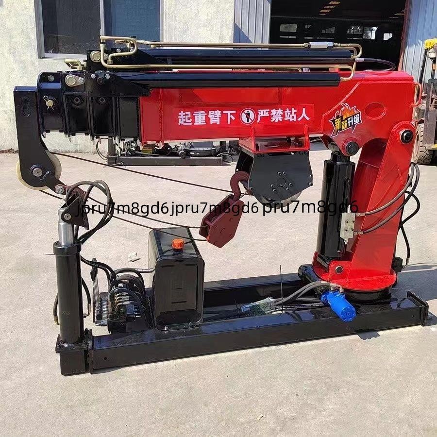 輕卡貨車加裝吊機三噸五噸八噸車載吊可伸縮全液壓旋轉伸縮吊簡易（廠商直發,咨詢運）