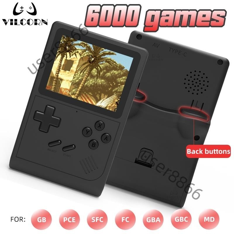 Vilcorn GB300 便攜式手持遊戲機播放器 3.0 英寸袖珍視頻遊戲機 6000 遊戲適用於 SFC/GB/GB