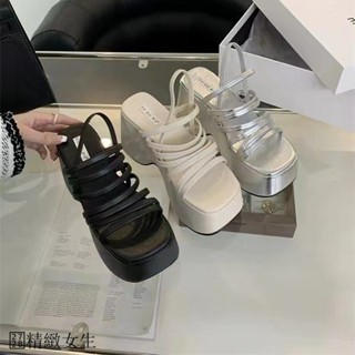 臺灣出貨✨ 2024新款厚底坡跟涼拖鞋女 夏季 時尚網紅風小個子外穿超高跟懶人拖 小眾高階感跟厚底拖鞋女 涼鞋女