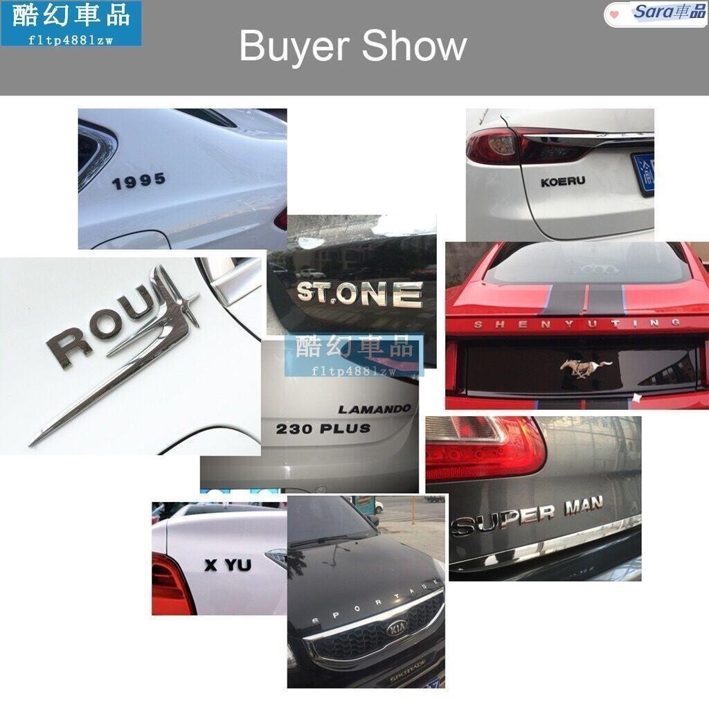 Sar 車標誌貼 汽車3D字母車貼英文字母數字車標DIY字母數位金屬車身貼字標尾標黑色Alphabet