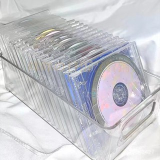 💡咩咩の🏅|【臺灣出貨】臺灣出貨透明cd收納盒大容量磁碟光碟展示小卡片收藏整理盒桌麵專輯擺放架