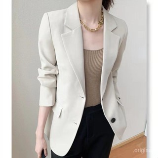 韓版西裝 女生西裝外套 卡其黑白西裝女 百搭薄西裝 氣質修身顯瘦西服 女 長袖外套 外套女生 西裝加棉中長西裝 西裝女
