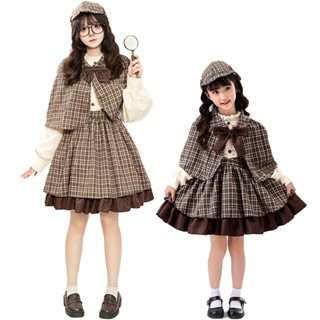 【靜悅坊】2025年新款cosplay偵探福爾摩斯親子套裝遊戲派對角色扮演服女裝 COI3