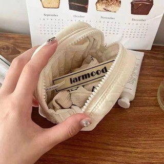 🐧限時免運🐧ins文玩方形小號化妝包學生耳機口紅簡約便攜小眾零錢少女收納零錢包 小包 隨身包 鑰匙包 耳機包 口紅包