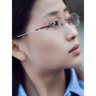 OUSSIMA歐斯邁6839眼鏡女半框眼鏡架女眼鏡框鈦合金記憶金屬框