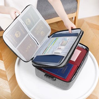 Document Storage Bag 3-layer with Lock Large Capacity Water