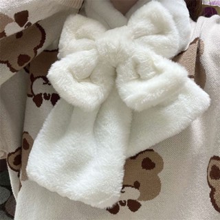 ins風冬季保暖圍巾 保暖圍脖🧣 氣質優雅大蝴蝶結圍巾圍脖甜美可愛少女心圍巾短款秋冬季保暖百搭