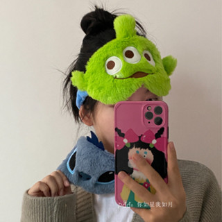 ✨臺灣發貨+統編✨你如星我如月可愛綠眼怪眼罩女毛絨絨遮光眼罩不透光家用睡眠眼罩