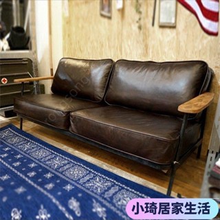 【現貨】美式工業風鐵藝沙發服裝店複古工作室單人雙人北歐皮藝酒吧椅卡座XQJX