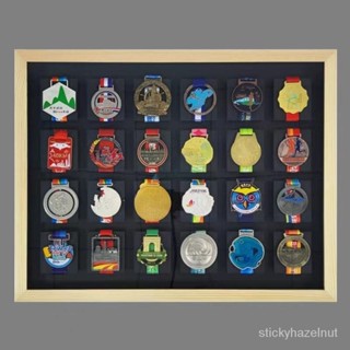 金屬徽章畫框 馬拉鬆獎牌展示架 掛實木相框獎牌獎章 金屬徽章畫框 keep收納展示盒 ZIHM