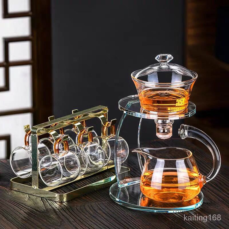 🔥玻璃茶具🔥自動茶具組 茶具 茶具組 茶器 懶人茶具 泡茶組 送禮禮品日式泡茶神器茶具套裝網紅玻璃全自動功夫茶具套裝耐高