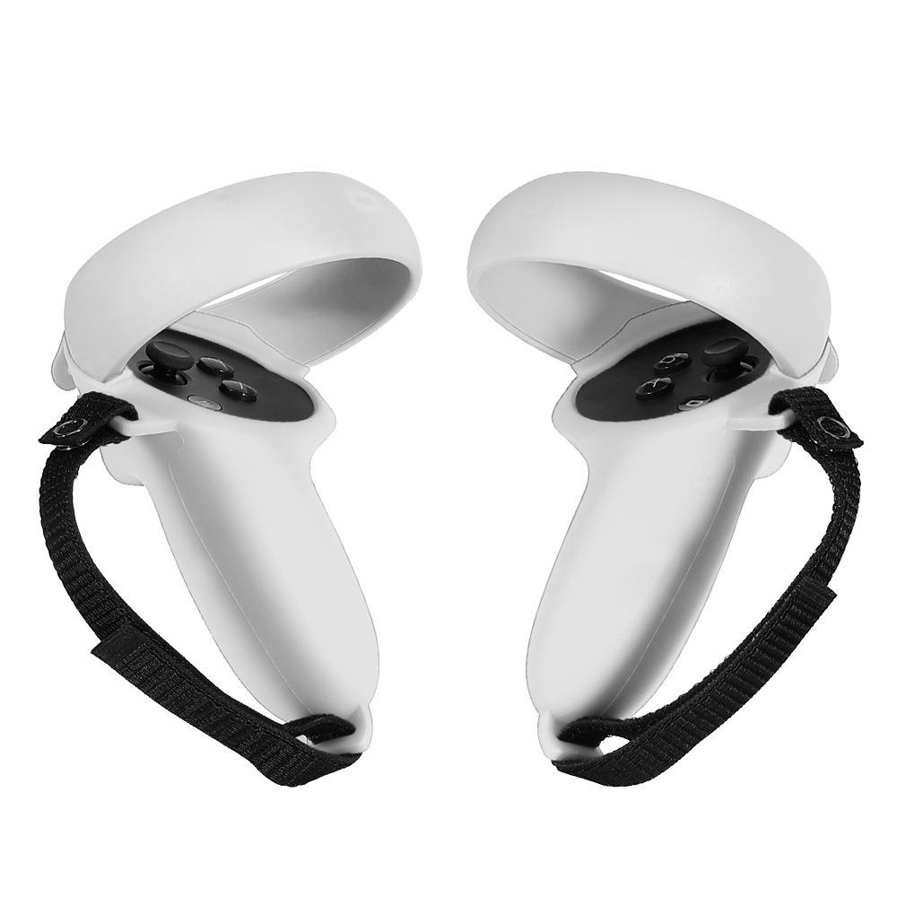 適用於Oculus Quest2 VR半包矽膠手柄套PU綁帶連身套裝手柄保護套