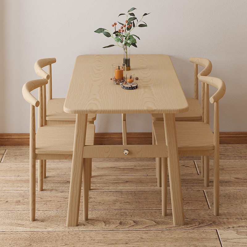 北歐餐桌椅組合家用經濟小戶型吃飯餐桌簡約長方形桌子商用出租房