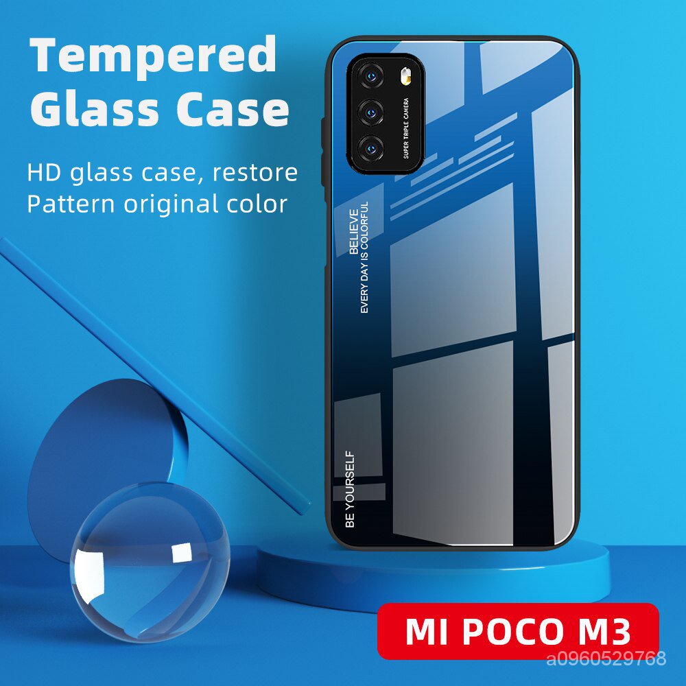 適用於小米 Poco M3 X3 Poco F2 Pro Pocophone F1 Poco M3 豪華鋼化玻璃蓋漸變保