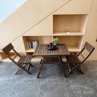 新品上架 限時折扣 實木陽臺茶桌椅戶外庭院客廳餐桌書桌複古文藝休閒咖啡吧桌椅套件