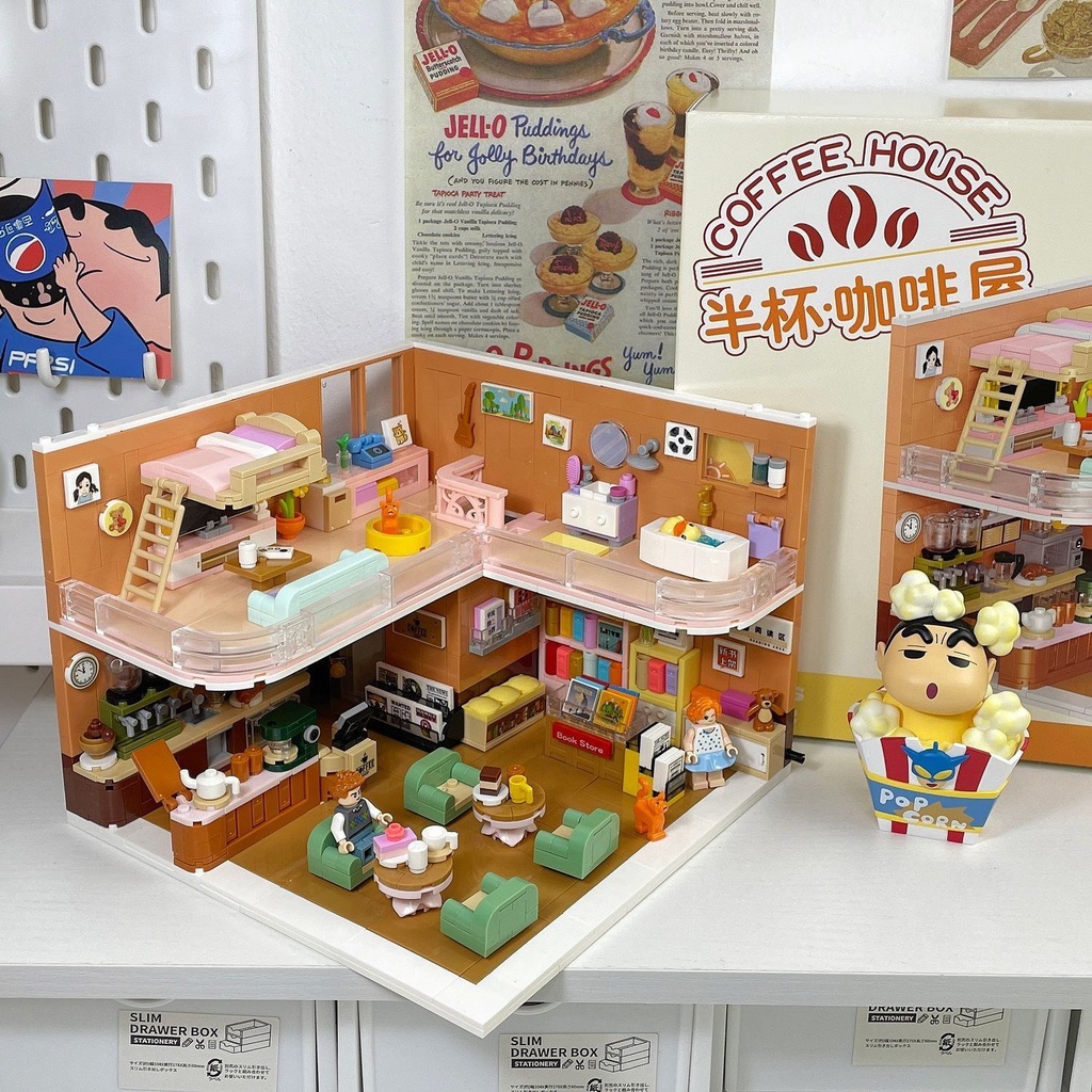 建築 積木 玩具 兼容樂高理想小店房子別墅模型商業街景積木男女孩創意桌面擺件