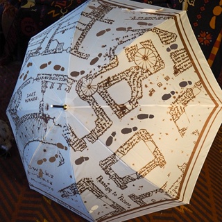 朝暮間 華納正版哈利波特周邊活點地圖雨傘變色腳印遇水浮現復古創意禮物