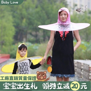 🌻Baby🌻學生雨傘帽透明兒童雨衣無骨無柄折疊創意可折疊 斗笠
