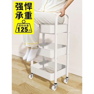 加厚款小推車置物架廚房落地臥室多層嬰兒移動浴室收納儲物架 99 8IEU