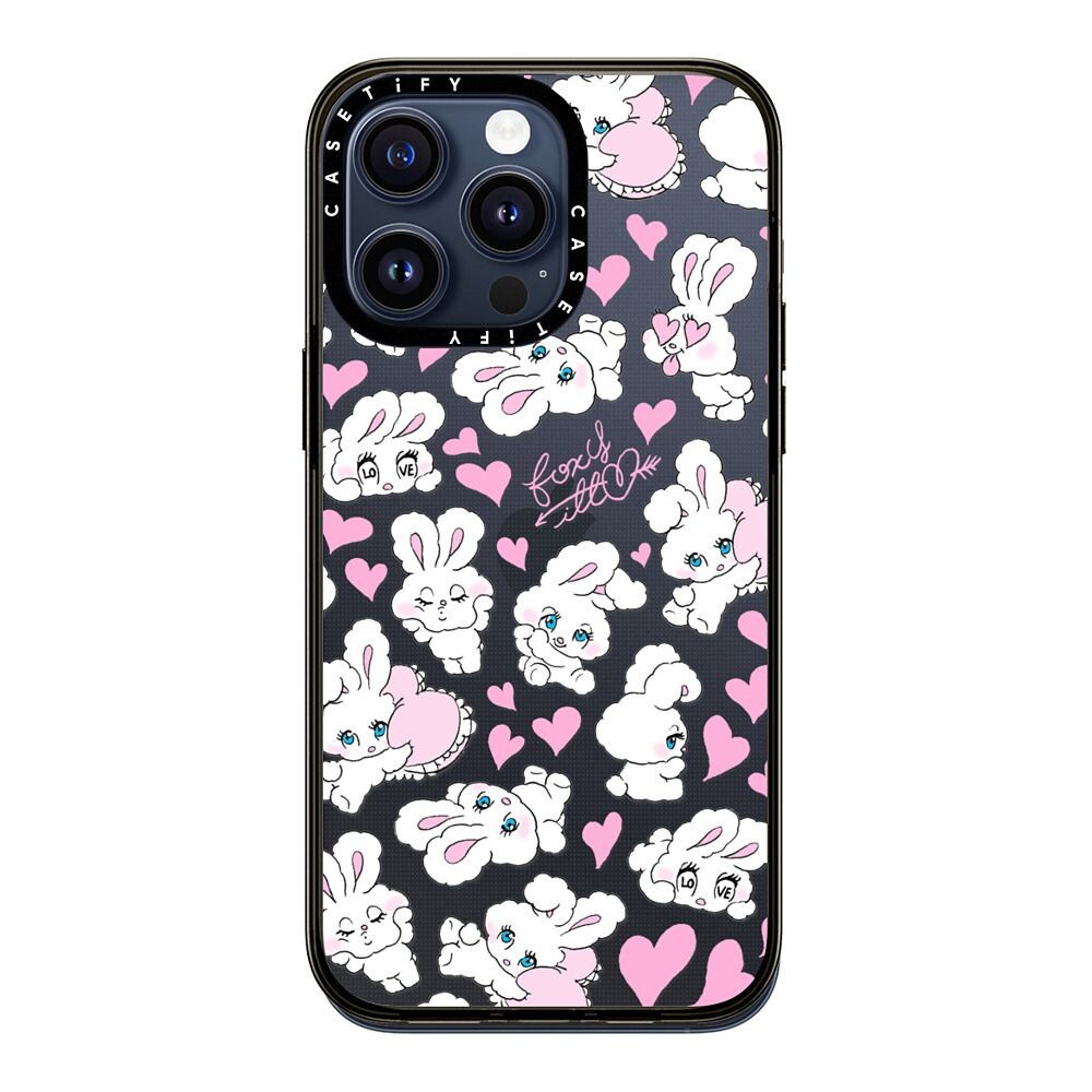CASETiFY 保護殼 iPhone 15 Pro/15 Pro Max 愛心兔兔 Sweetheart Mix by foxy illustrations