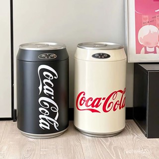 日式垃圾桶 廁所垃圾桶 廚房垃圾桶 帶蓋垃圾桶 按壓垃圾桶 智慧感應可口可樂易拉罐高顔值自動廚房傢用客廳輕奢可樂瓶垃圾桶