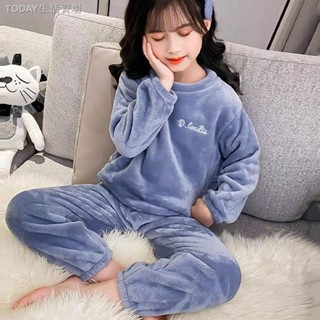 (臺灣出貨) 兒童珊瑚絨睡衣 冬季 男童 女童 睡衣 珊瑚絨 加厚 中大童保 暖暖暖套睡衣 兒童居家服 加絨兒童冬天睡衣