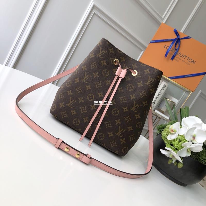 二手Louis Vuitton LV Neonoe 老花水桶包 M44022櫻花粉